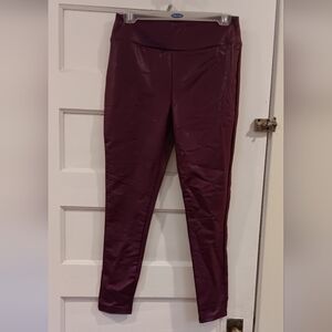 Like new Burgundy Luxe by LuLaRoe Faux leather Leggings
